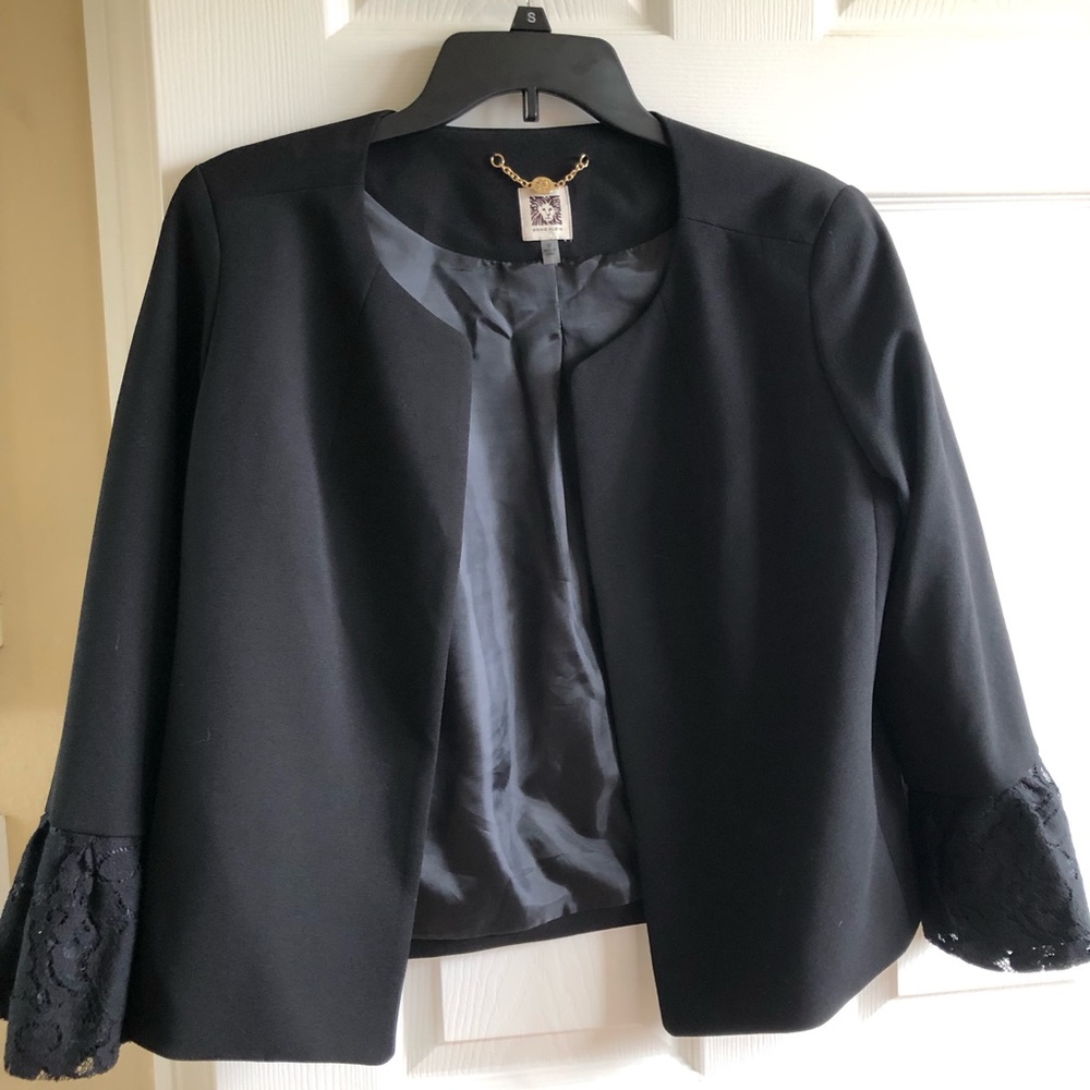 Anne Kline work Blazer lace cuffs